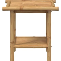Mesa auxiliar Trópico con estante inferior bambú 45x45x45 cm