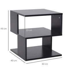 Mesa auxiliar Valery Homcom 3 niveles abiertos 43x40x40 cm