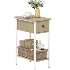Mesa auxiliar Valery Homcom 3 niveles abiertos marrón 43x40x40 cm