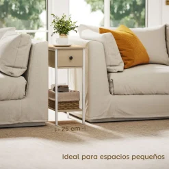 Mesa auxiliar Valery Homcom 3 niveles abiertos marrón 43x40x40 cm