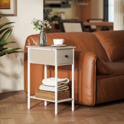 Mesa auxiliar Valery Homcom 3 niveles abiertos marrón 43x40x40 cm