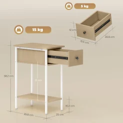 Mesa auxiliar Valery Homcom 3 niveles abiertos marrón 43x40x40 cm