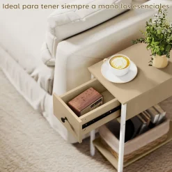 Mesa auxiliar Valery Homcom 3 niveles abiertos marrón 43x40x40 cm