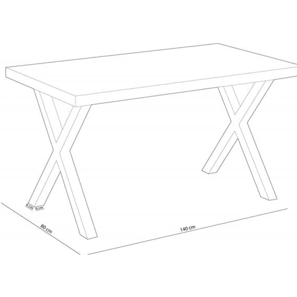 Mesa comedor fija X-Loft 76x80x140 cm