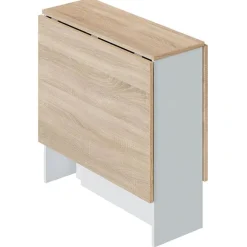 Mesa con alas abatibles Fly roble Canadian/blanco artik