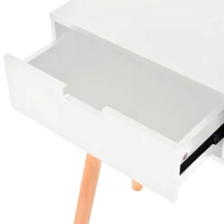 Mesa consola 1 cajón + 1 estante blanco/natural 72x80x30 cm