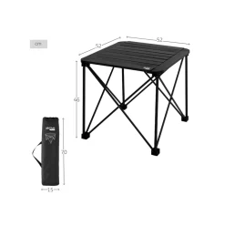Mesa de camping Aktive diseño desmontable negro 46x52 cm