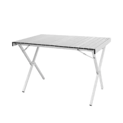 Mesa de camping Aktive diseño desmontable plateado 72x108x71 cm