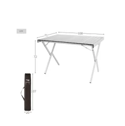 Mesa de camping Aktive diseño desmontable plateado 72x108x71 cm