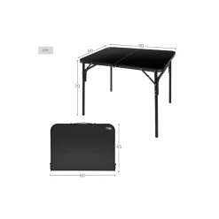 Mesa de camping Aktive diseño maletín negro 70x90x60 cm