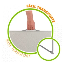 Mesa de camping Aktive plegable con asa blanco 70x80x60 cm