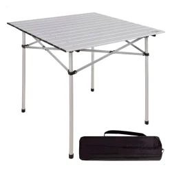Mesa de camping Aktive plegable inox 70x70x70 cm