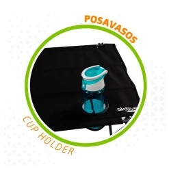 Mesa de camping Aktive plegable textil negro 51x61x50 cm