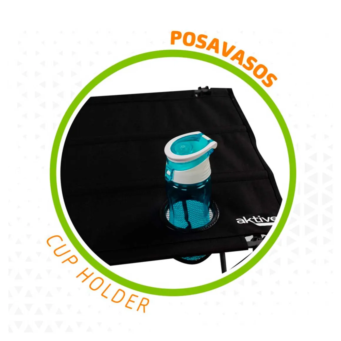 Mesa de camping Aktive plegable textil negro 51x61x50 cm