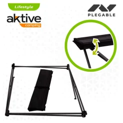 Mesa de camping Aktive plegable textil negro 51x61x50 cm