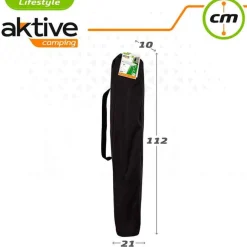 Mesa de camping Aktive plegable con tablero enrollable gris 70x110x70 cm
