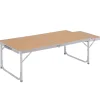Mesa de camping Rosal Outsunny ala abatible natural 40-70x153x60 cm