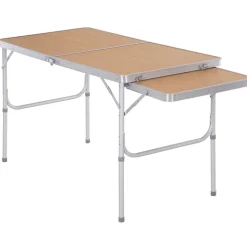 Mesa de camping Rosal Outsunny ala abatible natural 40-70x153x60 cm