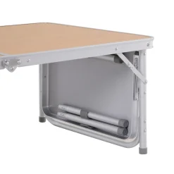 Mesa de camping Rosal Outsunny ala abatible natural 40-70x153x60 cm