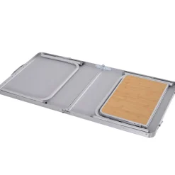 Mesa de camping Rosal Outsunny ala abatible natural 40-70x153x60 cm