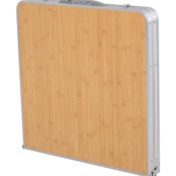 Mesa de camping Rosal Outsunny ala abatible natural 40-70x153x60 cm