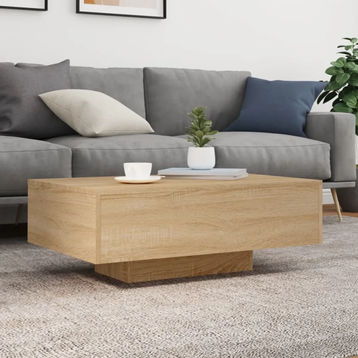 Mesa de centro Ake con luces LED 31x85x55 cm