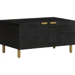 Mesa de centro Bamba 2 puertas negro 40x80x50 cm