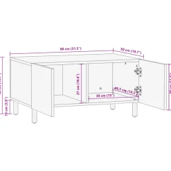 Mesa de centro Bamba 2 puertas negro 40x80x50 cm