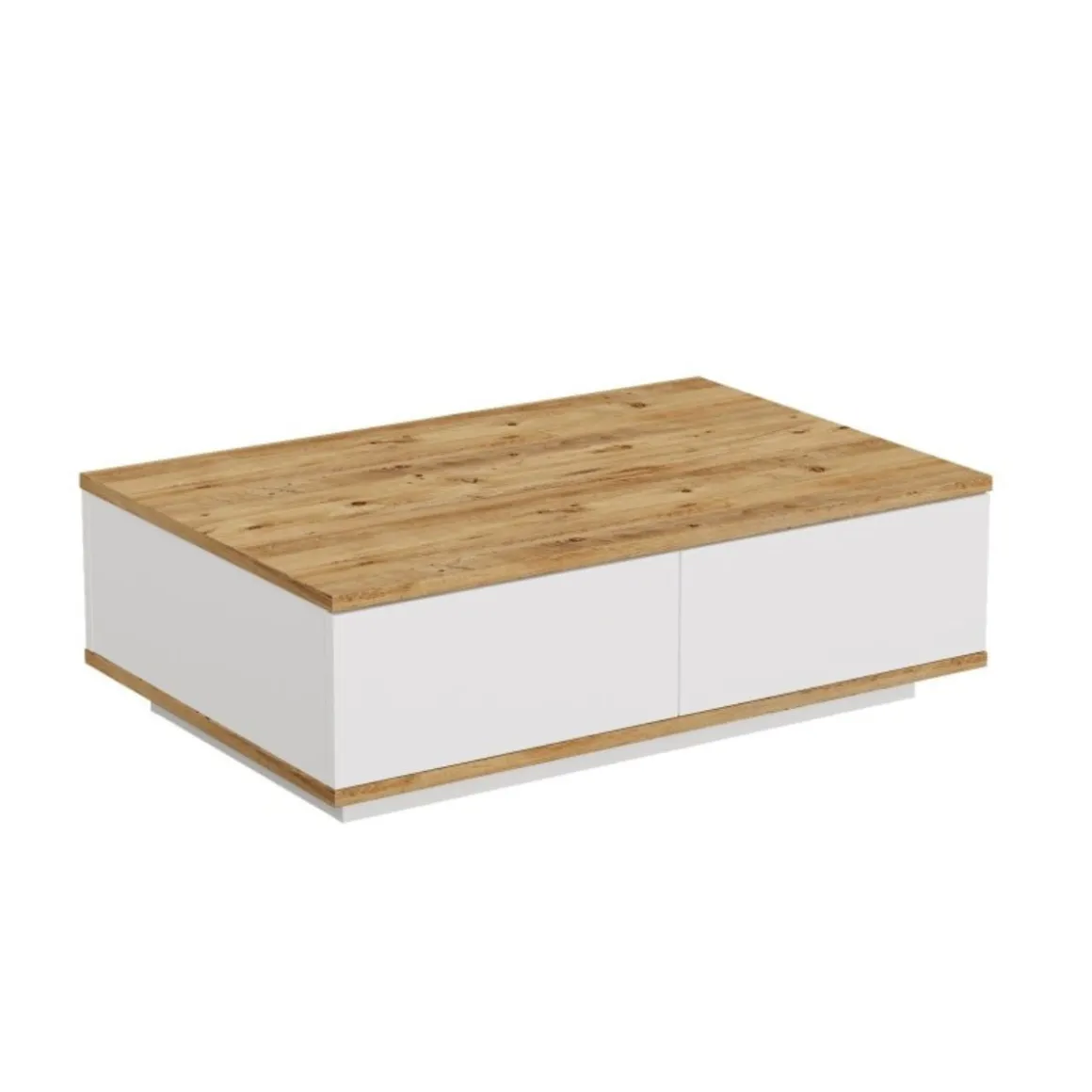 Mesa de centro Catalina 2 puertas blanco/natural 28,6x90x60 cm