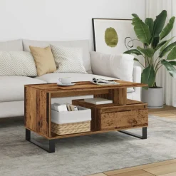 Mesa de centro Cerezo compartimento + 1 cajón 45x90x49 cm