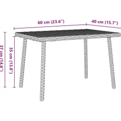 Mesa de centro de jardín Katrina 37x60x40 cm