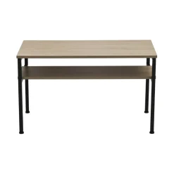 Mesa de centro Deck con estante inferior natural/negro 48x80x40 cm