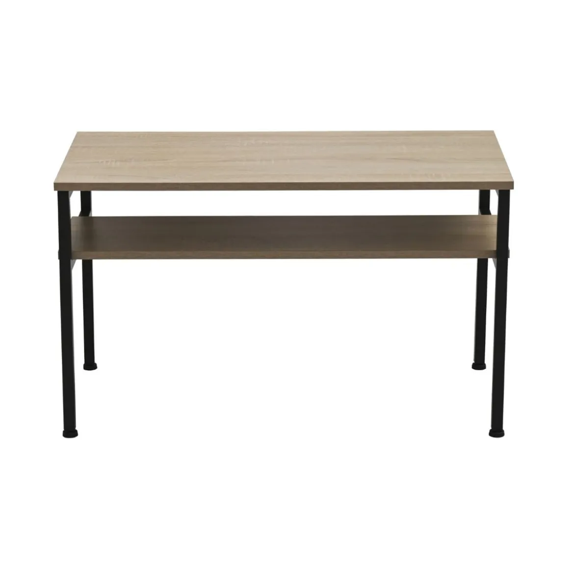 Mesa de centro Deck con estante inferior natural/negro 48x80x40 cm
