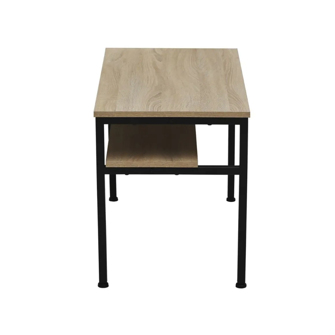 Mesa de centro Deck con estante inferior natural/negro 48x80x40 cm