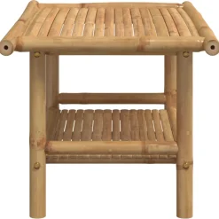 Mesa de centro Dinna estante inferior bambú 35x70x40 cm