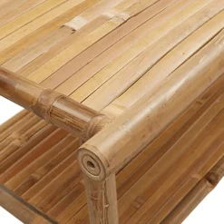 Mesa de centro Dinna estante inferior bambú 35x70x40 cm
