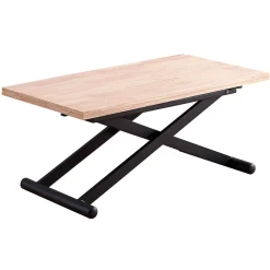 Mesa de centro elevable Natural convertible en mesa de comedor 49x110x57 cm