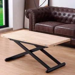 Mesa de centro elevable Natural convertible en mesa de comedor 49x110x57 cm