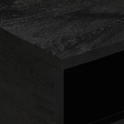 Mesa de centro Espino 2 cajones + 2 compartimentos negro 40x80x54 cm