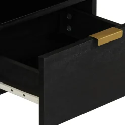 Mesa de centro Espino 2 cajones + 2 compartimentos negro 40x80x54 cm