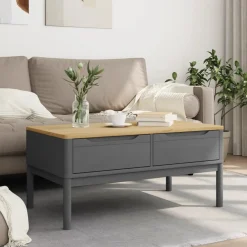 Mesa de centro Floro 2 cajones madera de pino 45x99x55,5 cm