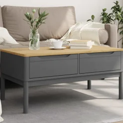 Mesa de centro Floro 2 cajones madera de pino 45x99x55,5 cm