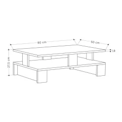 Mesa de centro Izei diseño fijo 28x80x50 cm
