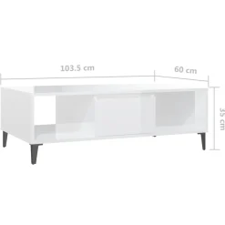 Mesa de centro Krähm 2 huecos + 1 puerta 35x103,5x60 cm