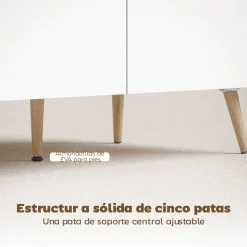 Mesa de centro Mistral Homcom 2 cajones natural/blanco 46x100x50 cm