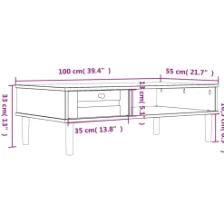 Mesa de centro Senja 1 cajón + 1 hueco 33x100x55 cm