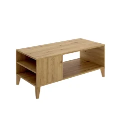 Mesa de centro Sky 2 compartimentos laterales natural 42,5x100x50 cm