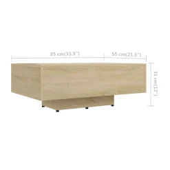 Mesa de centro Solbes rectangular diseño flotante natural 31x85x55 cm