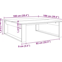 Mesa de centro Strass diseño fijo 35x100x100 cm