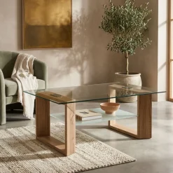 Mesa de centro Tara cristal cambria 43x110x70 cm